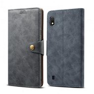 Lenuo Leather tok Samsung Galaxy A10 készülékhez, szürke - Mobiltelefon tok