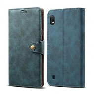 Lenuo Leather tok Samsung Galaxy A10 készülékhez, kék - Mobiltelefon tok
