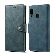 Lenuo Leather for Samsung Galaxy A20e, Blue - Phone Case