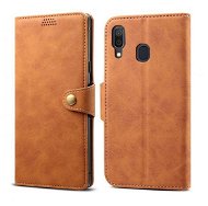 Lenuo Leather for Samsung Galaxy A40, Brown - Phone Case