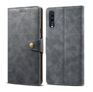 Lenuo Leather tok Samsung Galaxy A70 készülékhez, szürke - Mobiltelefon tok