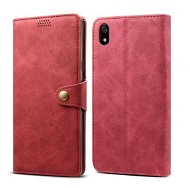 Lenuo Leather Xiaomi Redmi 7A piros tok - Mobiltelefon tok