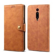 Lenuo Leather tok Xiaomi Mi 9T/Mi 9T Pro készülékhez, barna - Mobiltelefon tok