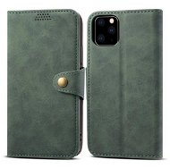 Lenuo Leather iPhone 11 Pro típushoz, zöld - Mobiltelefon tok