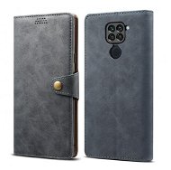 Lenuo Leather for Xiaomi Redmi Note 9, Grey - Phone Case
