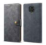 Lenuo Leather pre Xiaomi Redmi Note 9 Pro/ Note 9S, sivé - Puzdro na mobil