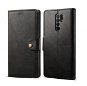 Lenuo Leather a Xiaomi Redmi 9-hez, fekete - Mobiltelefon tok
