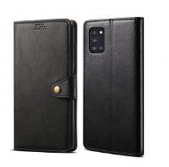 Lenuo Leather Samsung Galaxy A31 készülékhez, fekete - Mobiltelefon tok