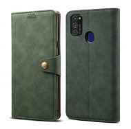 Lenuo Leather Samsung Galaxy M21 zöld tok - Mobiltelefon tok
