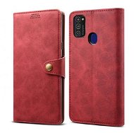 Lenuo Leather for Samsung Galaxy M21, Red - Phone Case