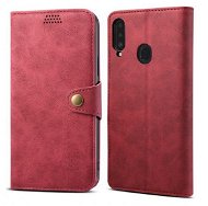 Lenuo Leather Samsung Galaxy A20s piros tok - Mobiltelefon tok