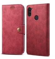Lenuo Leather Samsung Galaxy M11 piros tok - Mobiltelefon tok