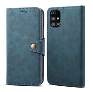 Lenuo Leather Samsung Galaxy M31s kék tok - Mobiltelefon tok