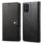 Lenuo Leather Samsung Galaxy M51 fekete tok - Mobiltelefon tok