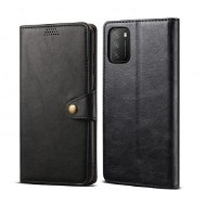 Lenuo Leather Xiaomi Poco M3 fekete tok - Mobiltelefon tok