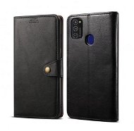 Lenuo Leather Samsung Galaxy S21 5G fekete tok - Mobiltelefon tok