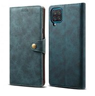 Lenuo Leather Samsung Galaxy A12 kék tok - Mobiltelefon tok