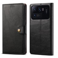 Lenuo Leather Xiaomi Mi 11 Ultra fekete flip tok - Mobiltelefon tok