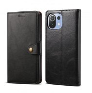 Lenuo Leather Flip Case for Xiaomi Mi 11 Lite, Black - Phone Case