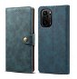 Lenuo Leather Flip Case for Poco F3, Blue - Phone Case
