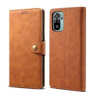 Lenuo Leather for Xiaomi Redmi Note 10, Brown - Phone Case