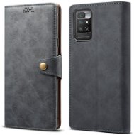 Lenuo Leather Flip Case for Xiaomi Redmi 10, Grey - Phone Case
