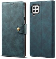 Lenuo Leather Flip Case for Samsung Galaxy A22, Blue - Phone Case