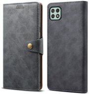 Lenuo Leather Flip Case for Samsung Galaxy A22 5G, Grey - Phone Case