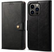 Lenuo Leather iPhone 13 Pro fekete flip tok - Mobiltelefon tok