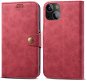 Lenuo Leather Flip-Hülle für iPhone 13, rot - Handyhülle
