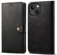 Lenuo Leather Flip-Hülle für iPhone 13, schwarz - Handyhülle