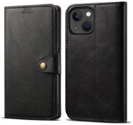 Lenuo Leather iPhone 13 Mini fekete flip tok - Mobiltelefon tok