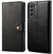 Lenuo Leather flipové puzdro pre Samsung Galaxy S21 FE 5G, čierne - Puzdro na mobil