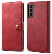 Lenuo Leather flip case for Samsung Galaxy S21 FE 5G, red - Phone Case
