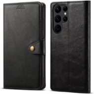Lenuo Leather flip case for Samsung Galaxy S22 Ultra 5G, black - Phone Case