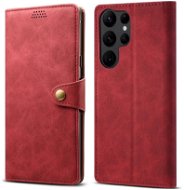 Lenuo Leather Flip Case für Samsung Galaxy S22 Ultra 5G - rot - Handyhülle
