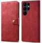 Lenuo Leather Flip Case für Samsung Galaxy S22 Ultra 5G - rot - Handyhülle