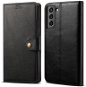 Lenuo Leather Samsung Galaxy S22 5G - fekete flip tok - Mobiltelefon tok