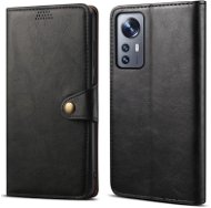 Lenuo Leather Flip-Hülle für Xiaomi 12/12X, schwarz - Handyhülle