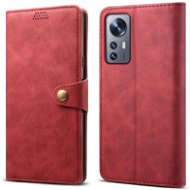 Lenuo Leather Flip-Hülle für Xiaomi 12/12X, rot - Handyhülle