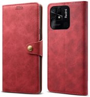 Lenuo Leather Xiaomi Redmi 10C - piros flip tok - Mobiltelefon tok