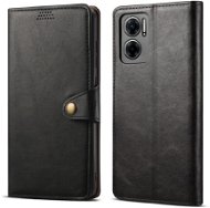 Lenuo Leder Flip Case für Xiaomi Redmi 10 5G, schwarz - Handyhülle
