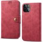 Lenuo Leather iPhone 14 Plus piros flip tok - Mobiltelefon tok
