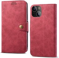 Lenuo Leather iPhone 14 Plus piros flip tok - Mobiltelefon tok