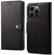 Lenuo Leather flip case for iPhone 14 Pro, black - Phone Case
