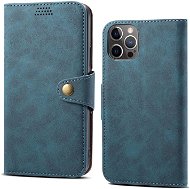 Lenuo Leather iPhone 14 Pro kék flip tok - Mobiltelefon tok