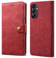 Lenuo Samsung Galaxy A14 4G/5G piros bőr flip tok - Mobiltelefon tok