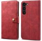 Lenuo Samsung Galaxy S23 piros bőr flip tok - Mobiltelefon tok