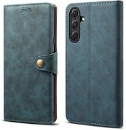 Lenuo Samsung Galaxy A34 5G kék bőr flip tok - Mobiltelefon tok