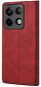 Lenuo Xiaomi Redmi Note 13 Pro 5G piros bőr flip tok - Mobiltelefon tok